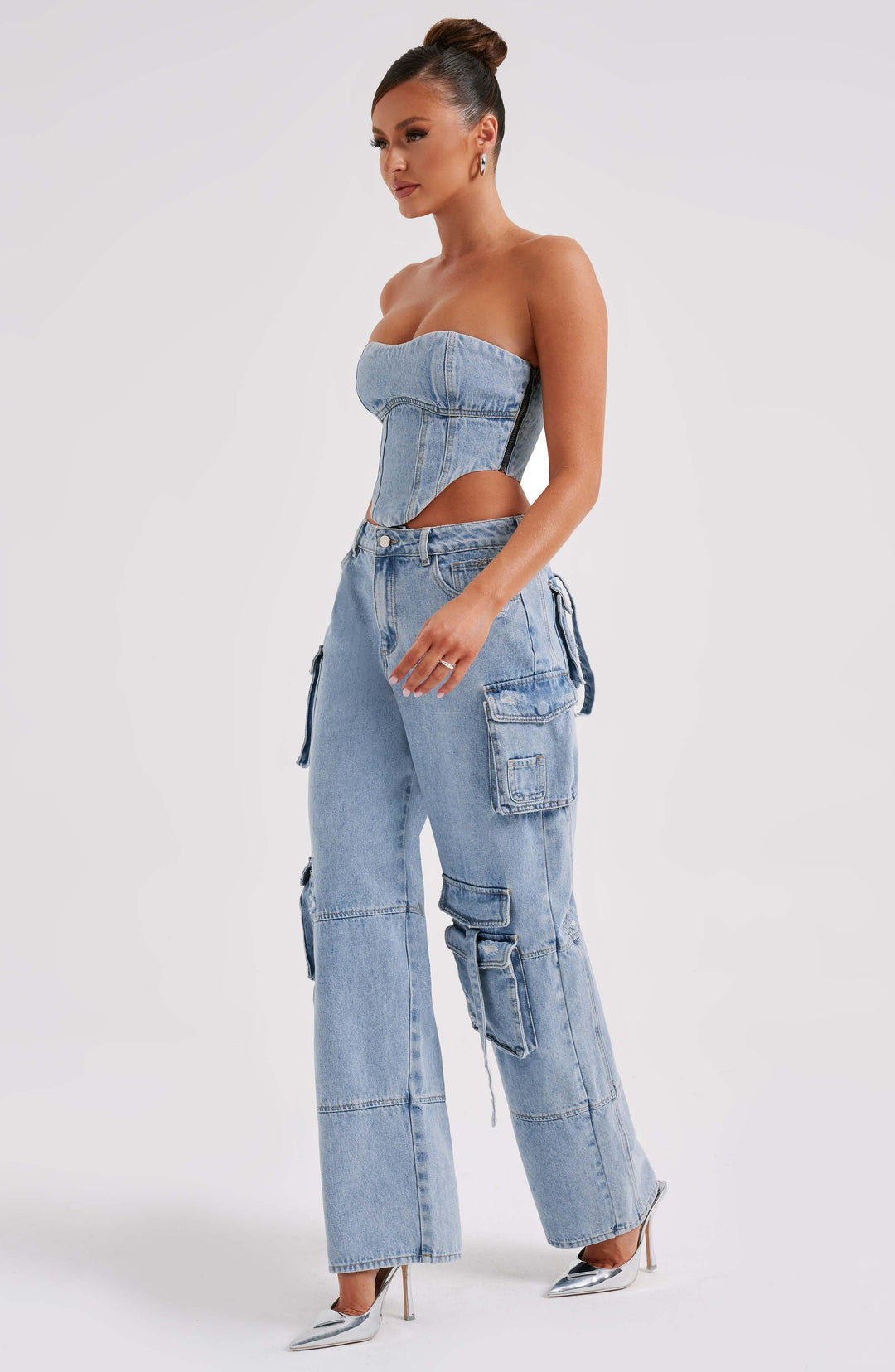 Chloe | Denim Cargo Jeans